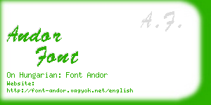 andor font business card